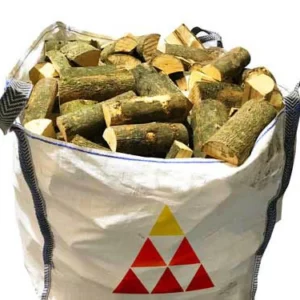 cut kil drie hardwood logs ina builders bag