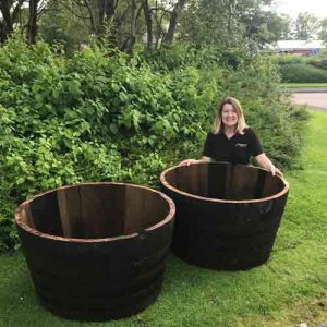 large half whisky barrel planter tubs