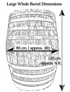 whole whisky barrels dimensions 90cm wide 120cm high